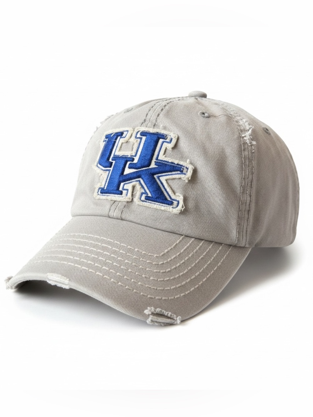 47 Brand Kentucky Wildcats Clean Up Distressed Strapback Hat Gray Blue NCAA